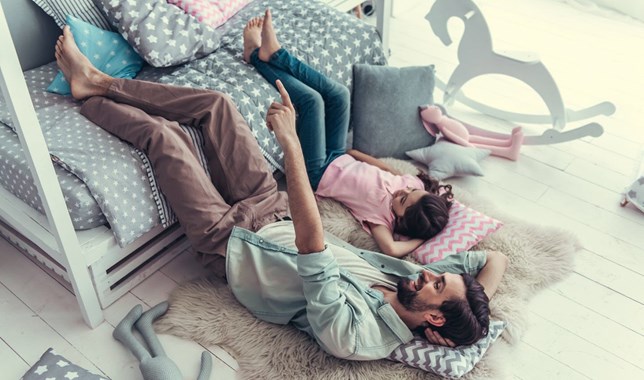 Father and daughter playing