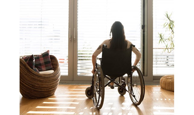 Girl in a wheelchair